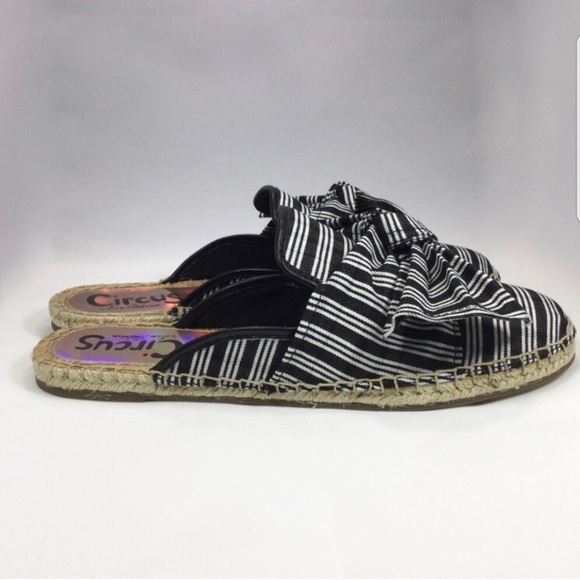 Circus by Sam Edelman Black & White Striped Sandal with Bow - Picture 2 of 4